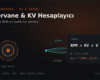 Fırçasız BLDC motor, pervane ve pitch ölçüsü ile RPM = KV × Voltaj formülünü gösteren Makerion pervane ve KV hesaplayıcı teknik şeması